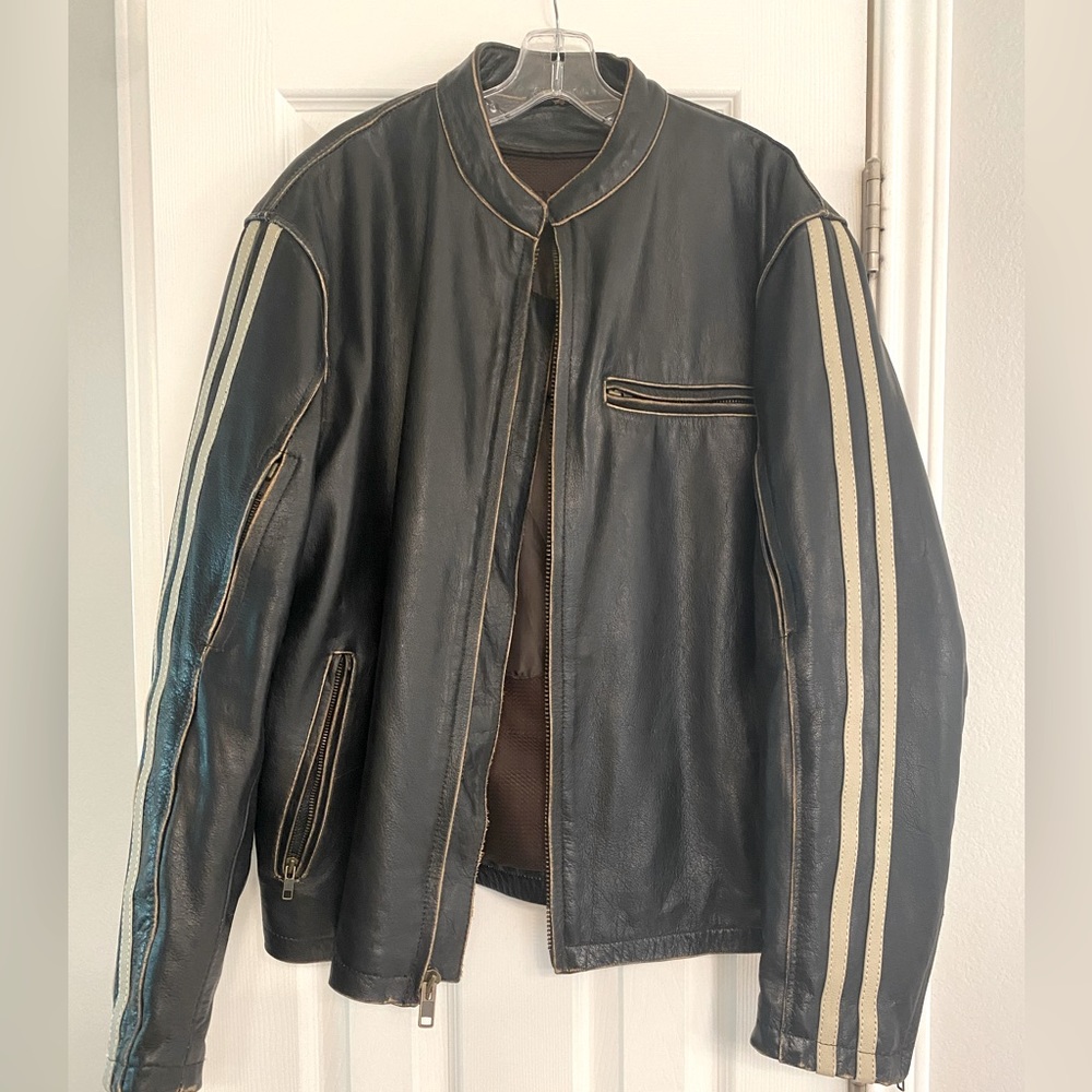 Xelement Advanced Motorcycle Gear distressed brown Leather Jacket sz XL